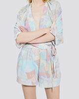 CERANX GEOMETRIC PRINT WRAP MINI JUMPSUIT  image number null